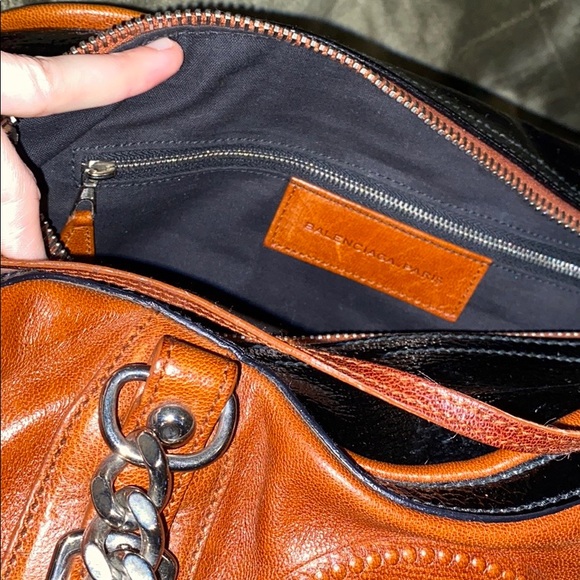 Balenciaga Two Toned Leather Embossed Satchel Bag - Picture 14 of 16